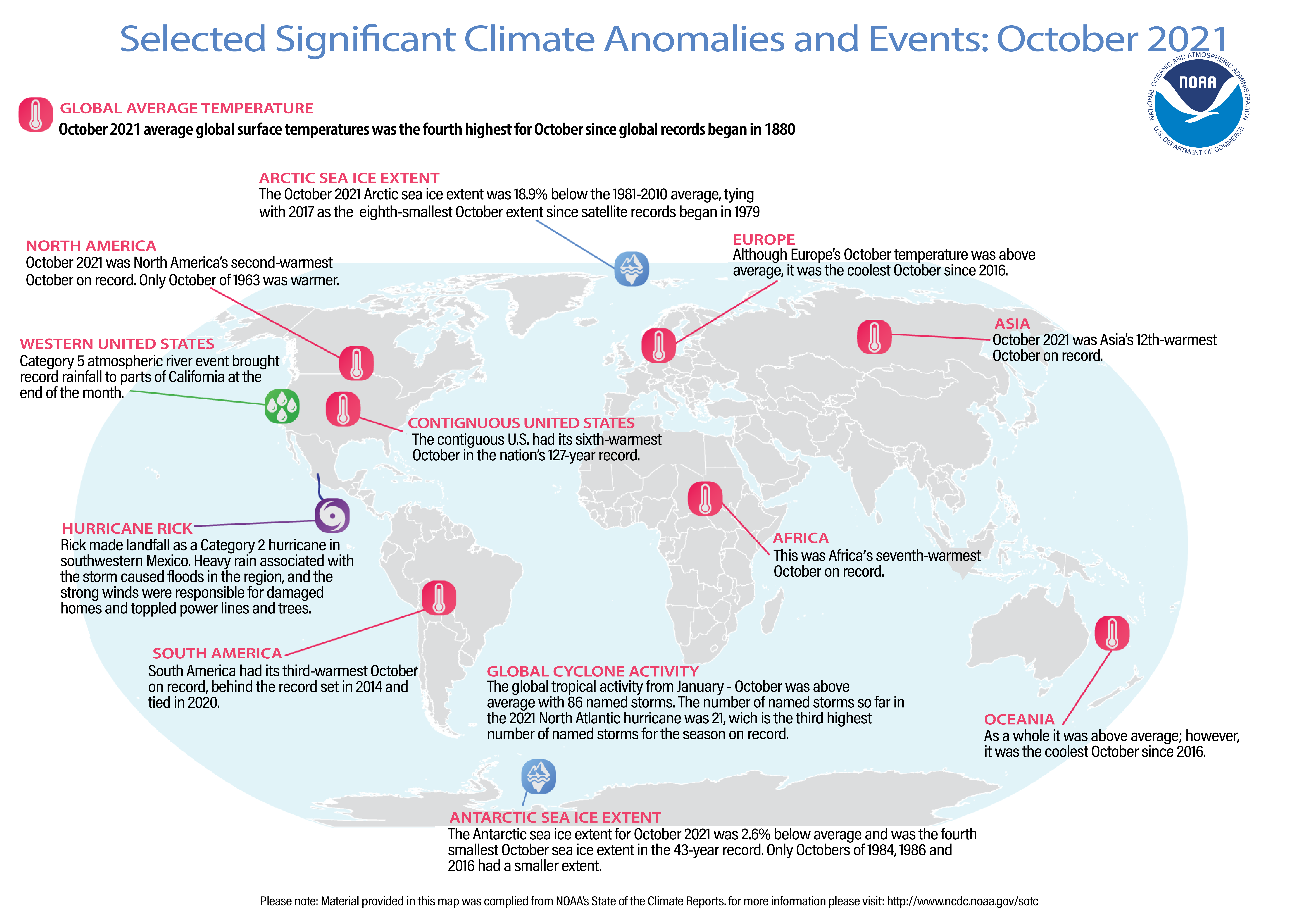 Figure 1.2.2.1.3 October 2021 Global Significant Climate Events Map